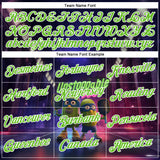 Custom Dark Purple Aurora Green-White 3D Funny Pickleball Paddles Performance T-Shirt