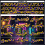 Custom Dark Purple Yellow 3D Funny Pickleball Paddles Balls Performance T-Shirt