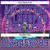 Custom Purple Ice Blue 3D Funny Pickleball Paddles Balls Skeleton Performance T-Shirt