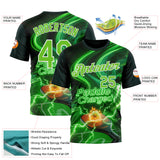Custom Green Aurora Green-White 3D Charged Pickleball Paddles Balls Court Performance T-Shirt