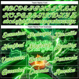 Custom Green Aurora Green-White 3D Charged Pickleball Paddles Balls Court Performance T-Shirt