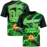 Custom Green Aurora Green-White 3D Charged Pickleball Paddles Balls Court Performance T-Shirt