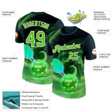 Custom Green Aurora Green-White 3D Charged Happy Pickleball Paddles Balls Performance T-Shirt