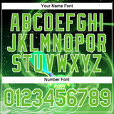 Custom Green Aurora Green-White 3D Charged Happy Pickleball Paddles Balls Performance T-Shirt