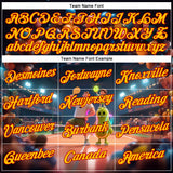 Custom Navy Yellow-Red 3D Happy Family Pickleball Paddles Balls Performance T-Shirt