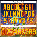 Custom Navy Yellow-Red 3D Charged Happy Family Pickleball Paddles Balls Performance T-Shirt