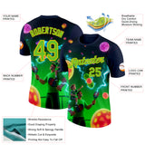 Custom Blue Aurora Green-Yellow 3D Charged Happy Family Pickleball Paddles Balls Performance T-Shirt