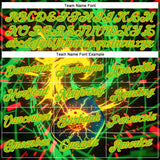 Custom Blue Aurora Green-Yellow 3D Charged Pickleball Paddles Balls Performance T-Shirt