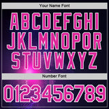 Custom Navy Deep Pink-White 3D Pattern Design Gradient Neon Sportswear Performance T-Shirt