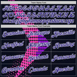 Custom Navy Dark Purple Pink-White 3D Pattern Design Neon Dots Sportswear Performance T-Shirt