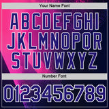 Custom Navy Dark Purple Pink-White 3D Pattern Design Gradient Neon Sportswear Performance T-Shirt