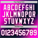 Custom Navy White-Deep Pink 3D Pattern Design Gradient Neon Sportswear Performance T-Shirt