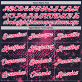 Custom Navy Neon Pink-White 3D Pattern Design Gradient Neon Sportswear Performance T-Shirt