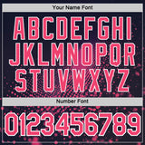 Custom Navy Neon Pink-White 3D Pattern Design Gradient Neon Sportswear Performance T-Shirt