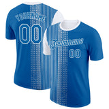 Custom Blue White 3D Pattern Design Finland Greece Sportswear Performance T-Shirt