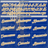 Custom Blue Old Gold-White 3D Pattern Design Brazil Stripe Sportswear Performance T-Shirt