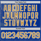 Custom Blue Old Gold-White 3D Pattern Design Brazil Stripe Sportswear Performance T-Shirt