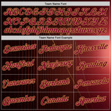 Custom Red Maroon-Old Gold 3D Pattern Design Gradient Stripe Sportswear Performance T-Shirt