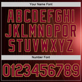 Custom Red Maroon-Old Gold 3D Pattern Design Gradient Stripe Sportswear Performance T-Shirt