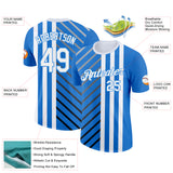 Custom Blue White Powder Blue Gray-Black 3D Pattern Design Argentina Stripe Sportswear Performance T-Shirt