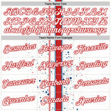 Custom White Red 3D Pattern Design Canada Sport Wear Performance T-Shirt