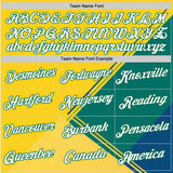 Custom Yellow White-Kelly Green 3D Pattern Design Brazil Jamaica Sportswear Performance T-Shirt