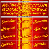 Custom Red Yellow 3D Pattern Design Spain Gradient Sportswear Performance T-Shirt