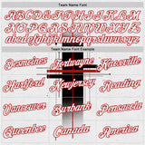 Custom White Black-Red 3D Pattern Design Gradient Cross Sportswear Performance T-Shirt