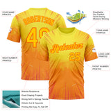 Custom Yellow Orange 3D Pattern Design Anime Inspired Gradient Sportswear Performance T-Shirt