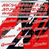 Custom White Red-Black 3D Pattern Design Geometric Shape Sportswear Performance T-Shirt