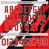 Custom White Red-Black 3D Pattern Design Geometric Shape Sportswear Performance T-Shirt