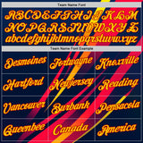 Custom Blue Yellow-Red 3D Pattern Design Gradient Line Sportswear Performance T-Shirt