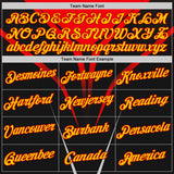 Custom Black Yellow-Red 3D Pattern Design Gradient Line Sportswear Performance T-Shirt