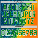 Custom Blue Grass Green Yellow-White 3D Pattern Design Brazil Marbel Sportswear Performance T-Shirt