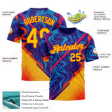 Custom Dark Purple Yellow-Orange 3D Pattern Design Romania Colombia Sportswear Performance T-Shirt