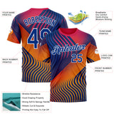 Custom Red Royal Yellow Blue-White 3D Pattern Design Romania Colombia Sportswear Performance T-Shirt