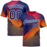 Custom Red Royal Yellow Blue-White 3D Pattern Design Romania Colombia Sportswear Performance T-Shirt