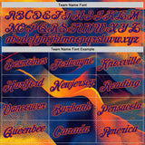 Custom Orange Dark Purple-Blue 3D Pattern Design Gradient Sport Wear Performance T-Shirt