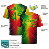 Custom Red Grass Green-Yellow 3D Pattern Design Gradient Sport Wear Performance T-Shirt