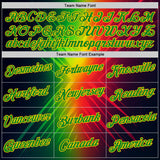 Custom Red Grass Green-Yellow 3D Pattern Design Gradient Sport Wear Performance T-Shirt