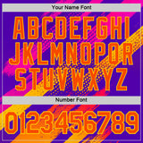 Custom Purple Orange-Yellow 3D Pattern Design Splash Sport Wear Performance T-Shirt