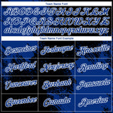 Custom Black Royal-White 3D Pattern Design Abstract Brush Stroke Performance T-Shirt