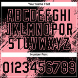 Custom Black Medium Pink 3D Pattern Design Abstract Brush Stroke Performance T-Shirt