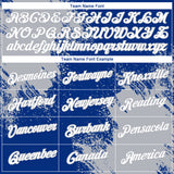 Custom Royal White-Gray 3D Pattern Design Abstract Brush Stroke Performance T-Shirt