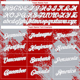 Custom Red White-Gray 3D Pattern Design Abstract Brush Stroke Performance T-Shirt