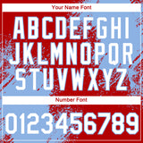 Custom Red White-Light Blue 3D Pattern Design Abstract Brush Stroke Performance T-Shirt