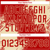 Custom Red Cream 3D Pattern Design Abstract Brush Stroke Performance T-Shirt