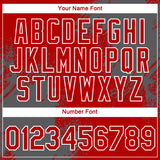 Custom Red Steel Gray-White 3D Pattern Design Abstract Brush Stroke Performance T-Shirt