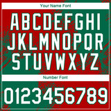 Custom Red White-Kelly Green 3D Pattern Design Abstract Brush Stroke Performance T-Shirt