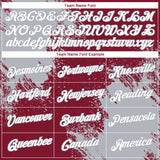 Custom Crimson White-Gray 3D Pattern Design Abstract Brush Stroke Performance T-Shirt